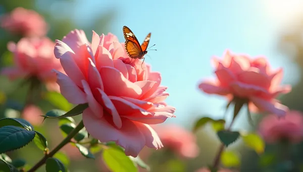 Vibrant Pink Roses Blooming Outdoors