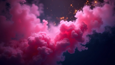 Vibrant Pink White Smoke Abstract Background
