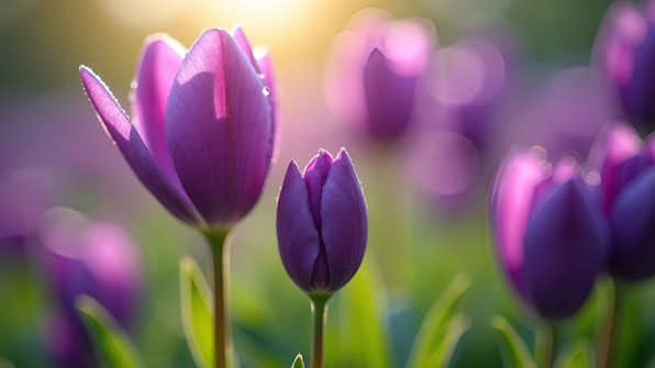 Vibrant Purple Flower Buds Blooming Outdoors