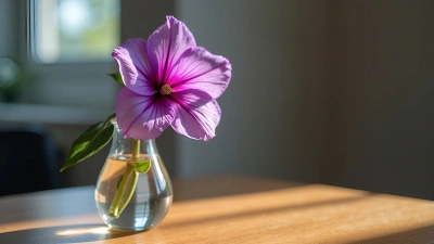Vibrant Purple Flower In Glass Vase