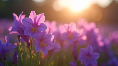 Vibrant Purple Flowers Close-Up In Sunlight