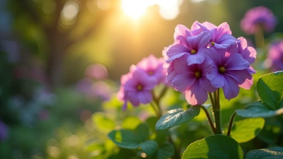 Vibrant Purple Flowers Cluster in Sunlight