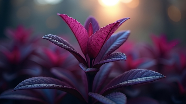 Close-up of a vibrant purple-leafed plant with rich textures and intricate veins