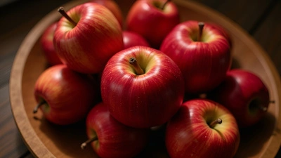 Vibrant Red Apples On Rustic Wooden Table