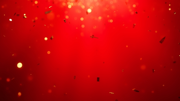A vibrant red background with smooth gradients and subtle textures