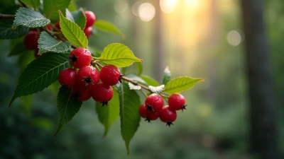 Vibrant Red Berries on Green Branches