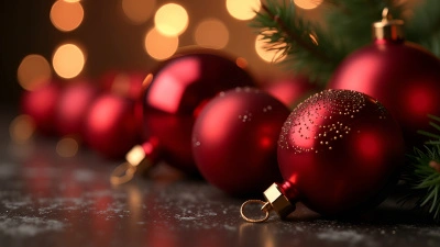 Vibrant Red Christmas Baubles Close-Up