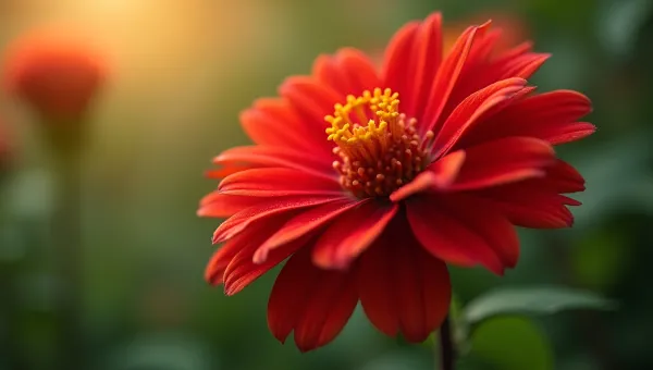 Vibrant Red Flower Close-Up In Bloom