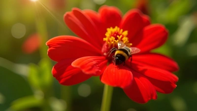 Vibrant Red Flower Close-Up In Daylight