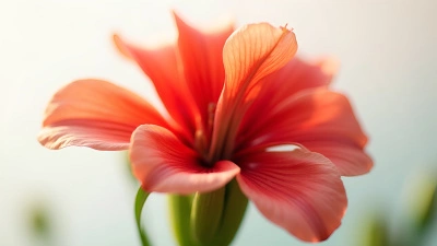Vibrant Red Flower Close-Up With Green Leaves