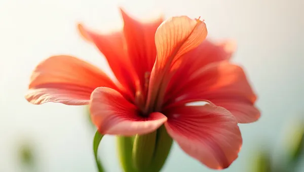 Vibrant Red Flower Close-Up With Green Leaves
