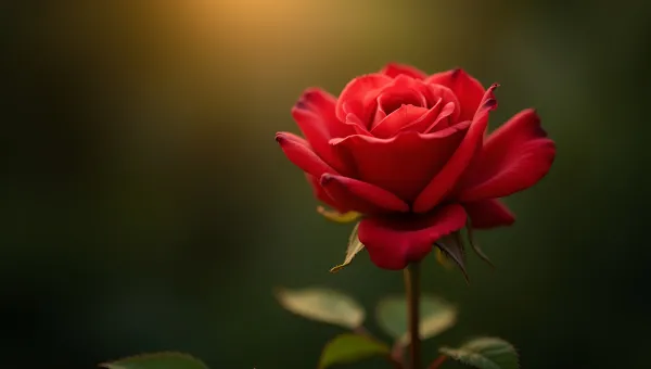 Vibrant Red Rose In Full Bloom Close-Up
