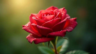 Vibrant Red Rose With Water Droplets