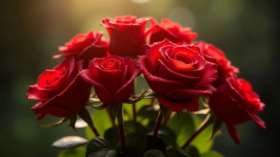 Vibrant Red Roses Bouquet with Green Leaves