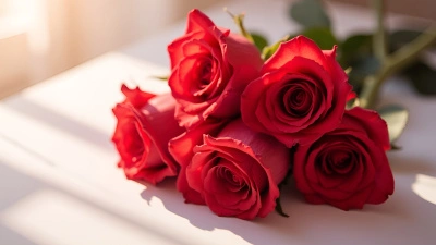 Vibrant Red Roses Cluster On White Surface