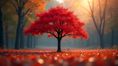 Vibrant Red Tree In Autumn Colors