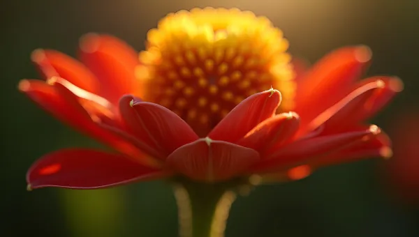 Vibrant Red Yellow Flower Close-Up With Tilt-Shift