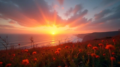 Vibrant Sunset Over Tranquil Ocean View