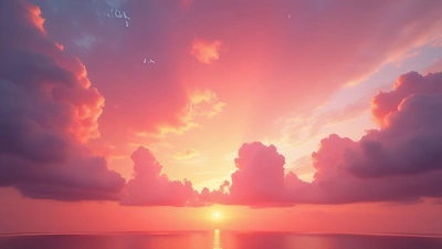 Vibrant Sunset Sky With Colorful Clouds