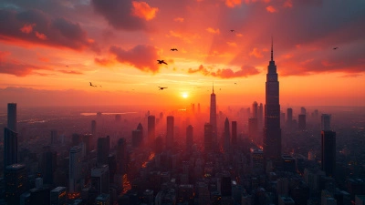 Vibrant Sunset Sky Over Urban Skyline