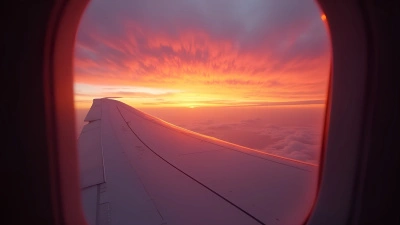Vibrant Sunset Sky Through Airplane Window