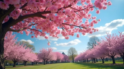 Vibrant Tree With Pink Blossoms In Spring Park