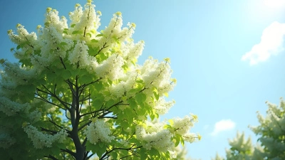 Vibrant Tree With White Blossoms And Green Leaves