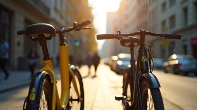 Vibrant Yellow And Black Bicycles On Urban Street