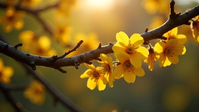 Vibrant Yellow Flowers Blooming on Tree Branch