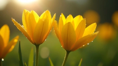 Vibrant Yellow-Petaled Flowers Close-Up With Natural Light