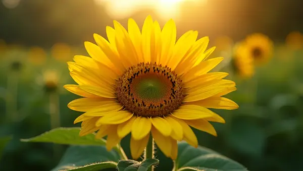 Vibrant Yellow Sunflower Close-Up Detail