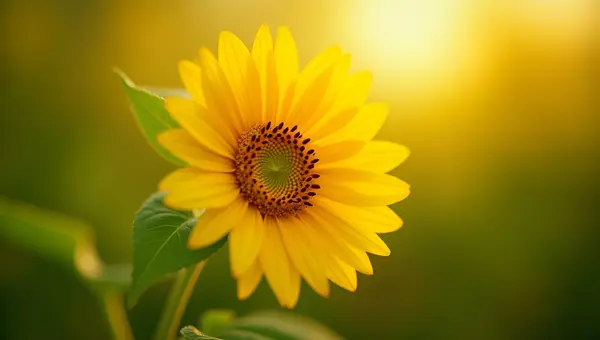 Vibrant Yellow Sunflower Close-Up With Textured Center