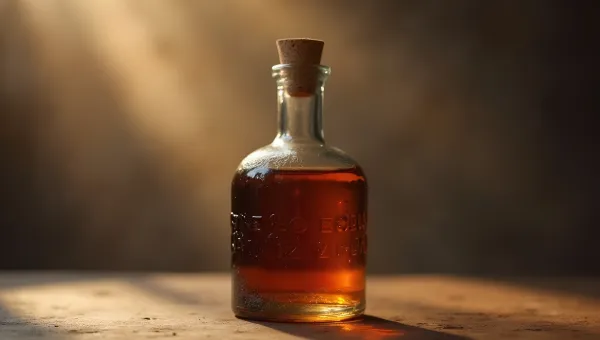 Vintage Brown Glass Bottle With Cork Stopper