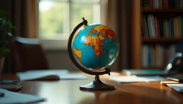 Vintage Desk Globe With Blue Oceans