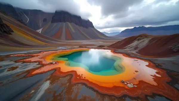 Volcanic Mountains and Rhyolite Hills in Landmannalaugar
