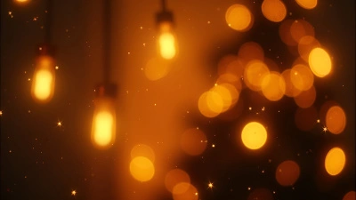 Warm Orange Bokeh Lights Close-Up