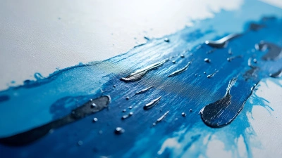 White And Blue Abstract Painting With Dynamic Brushstrokes