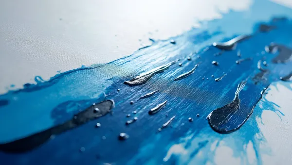 White And Blue Abstract Painting With Dynamic Brushstrokes