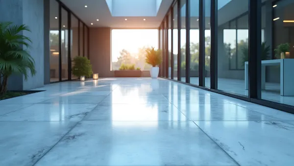 White and Blue Concrete Floor With Modern Finish