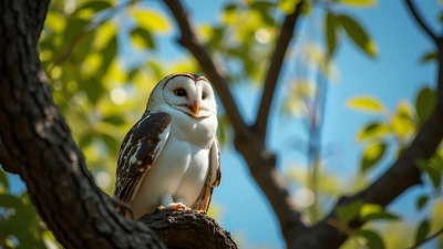 White And Brown Owl Perched On Branch