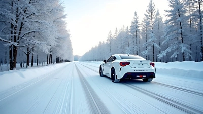 White Car Driving On Snowy Road
