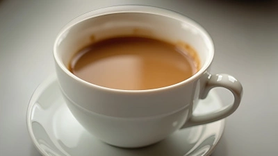 White Ceramic Cup Filled With Warm Beverage