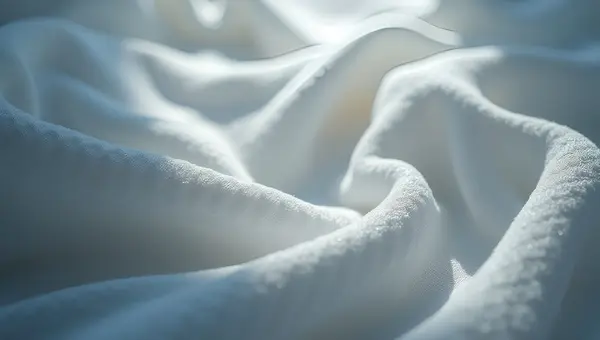 White Fabric Close-Up With Intricate Weave Patterns