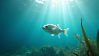 White Fish Swimming Gracefully Underwater Scene