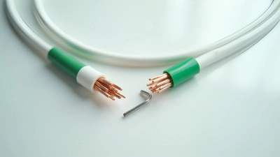 White and Green Insulated Electrical Wires Close-Up