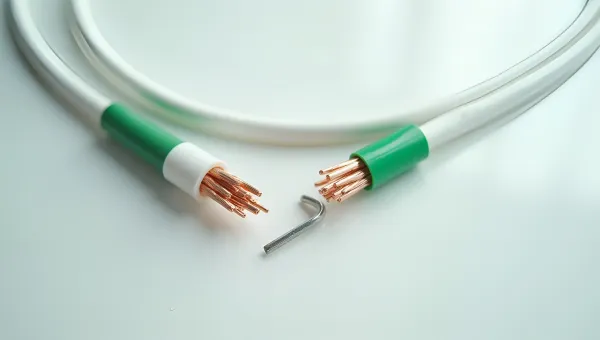 White and Green Insulated Electrical Wires Close-Up