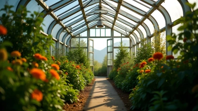 White Metal Greenhouse Surrounded by Garden Plants