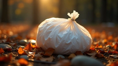 White Plastic Bag on Autumn Leaves