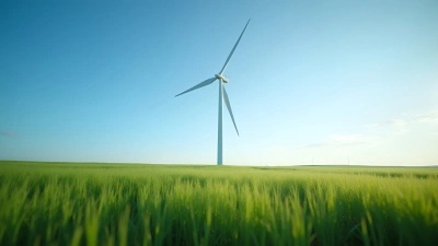 White Wind Turbine Towering Over Green Fields