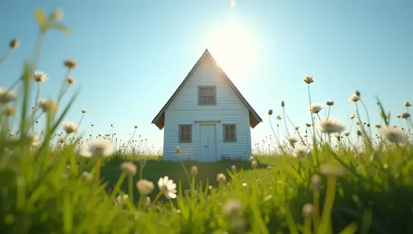 White Wooden House in Lush Green Grass